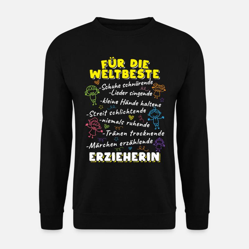 Erzieherinnen und Erzieher Geschenk Kindergärtner - Unisex Pullover - Schwarz