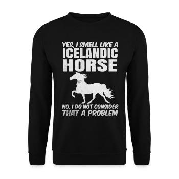 Cheval islandais - Sweat-shirt Unisexe - noir - Devant - Alina (178cm) & Michal (187cm)