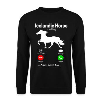 Cheval islandais - Sweat-shirt Unisexe - noir - Devant - Alina (178cm) & Michal (187cm)
