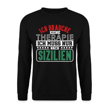 Sizilien Italien Palermo Italiener Geschenk - Unisex Pullover - Schwarz - Vorne - Alina (178cm) & Michal (187cm)