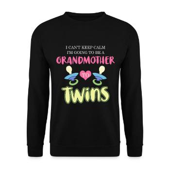 Baby Zwillinge werdende Mutter Geschenk Oma - Unisex Pullover - Schwarz - Vorne - Alina (178cm) & Michal (187cm)