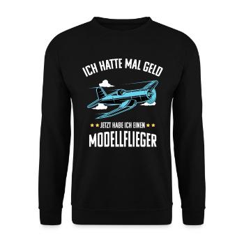Modellfliegen lustiges Geschenk für Modellflieger - Unisex Pullover - Schwarz - Vorne - Alina (178cm) & Michal (187cm)