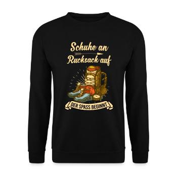 Wandern Spruch - Wander Pilgern Geschenk - Unisex Pullover - Schwarz - Vorne - Alina (178cm) & Michal (187cm)