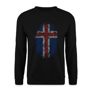 ÉQUIPE ISLANDE - Sweat-shirt Unisexe - noir - Devant - Alina (178cm) & Michal (187cm)