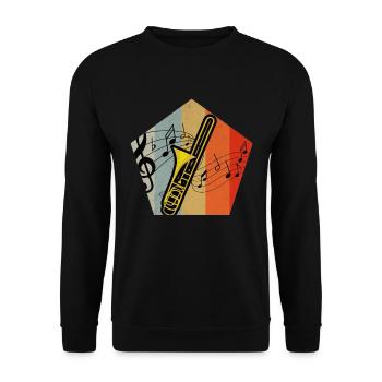 Trombone Instrument Brass Band Trombonist Gift - Sweat-shirt Unisexe - noir - Devant - Alina (178cm) & Michal (187cm)