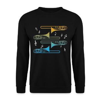 trombone - Unisex Sweatshirt - black - Front - Alina (178cm) & Michal (187cm)