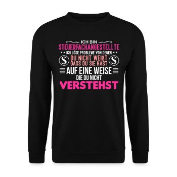 Steuerfachangestellte Steuerfachwirt Geschenk - Unisex Pullover - Schwarz - Vorne - Alina (178cm) & Michal (187cm)