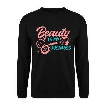 Beauty is my business - Design für Kosmetiker - Unisex Pullover - Schwarz - Vorne - Alina (178cm) & Michal (187cm)