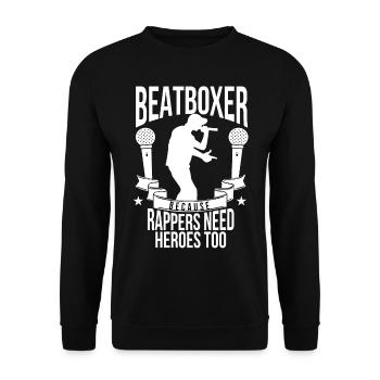 Beatbox Streetmind Hip hop Geschenk - Unisex Pullover - Schwarz - Vorne - Alina (178cm) & Michal (187cm)