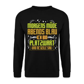 Platzwart Groundsman Greenkeeper Campingplatz - Unisex Pullover - Schwarz - Vorne - Alina (178cm) & Michal (187cm)
