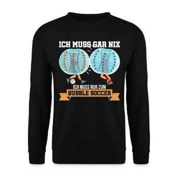 Bubble Soccer Fußball Bumper Hobby Geschenk - Unisex Pullover - Schwarz - Vorne - Alina (178cm) & Michal (187cm)