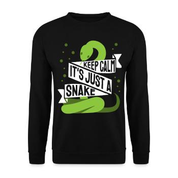 Es ist nur eine Schlange Schlangen Herpetologie Ge - Unisex Pullover - Schwarz - Vorne - Alina (178cm) & Michal (187cm)