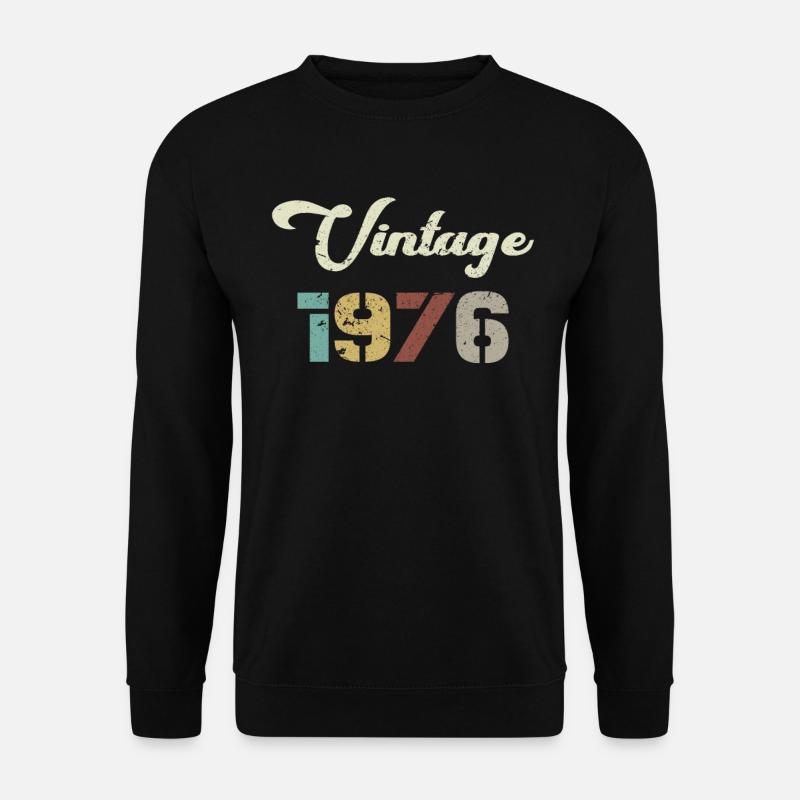 Geboren 1976 Geburtstagsgeschenk Vintage 1976 - Unisex Pullover - Schwarz