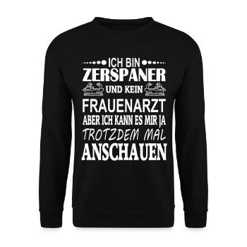 Zerspanungsmechaniker Zerspaner Drehen Spruch Beru - Unisex Pullover - Schwarz - Vorne - Alina (178cm) & Michal (187cm)
