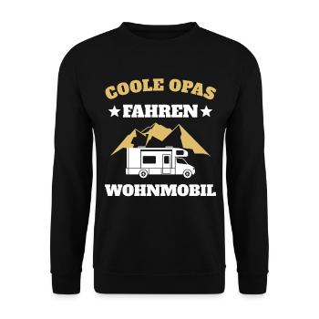 Coole Opas fahren Wohnmobil - Unisex Pullover - Schwarz - Vorne - Alina (178cm) & Michal (187cm)