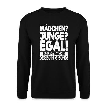 Schwangerschaft Lustig Schwanger Vater Geschenk - Unisex Pullover - Schwarz - Vorne - Alina (178cm) & Michal (187cm)