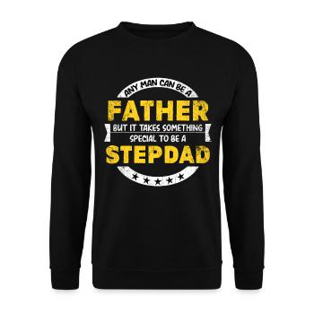 Stiefvater Bonuspapa Familie Geschenk - Unisex Pullover - Schwarz - Vorne - Alina (178cm) & Michal (187cm)