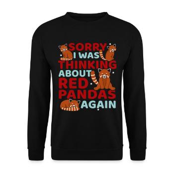 Red Panda Lover - Unisex Pullover - Schwarz - Vorne - Alina (178cm) & Michal (187cm)
