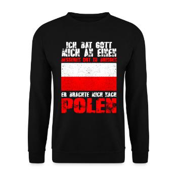 Polen Urlaub Reise Warschau Kurwa Polnische - Unisex Pullover - Schwarz - Vorne - Alina (178cm) & Michal (187cm)