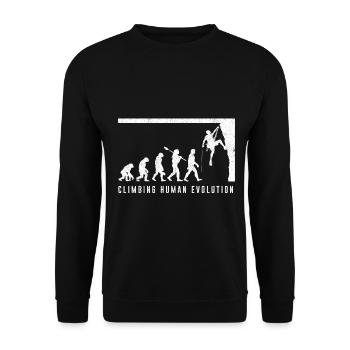 Klettern Evolution - Unisex Pullover - Schwarz - Vorne - Alina (178cm) & Michal (187cm)