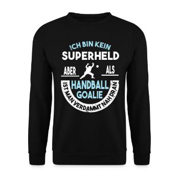 Handball Handballer Handballtorwart Geschenk - Unisex Pullover - Schwarz - Vorne - Alina (178cm) & Michal (187cm)