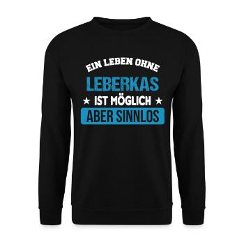 Leberkäs Leberkäse Leberkas Zefix Geschenk - Unisex Pullover - Schwarz - Vorne - Alina (178cm) & Michal (187cm)