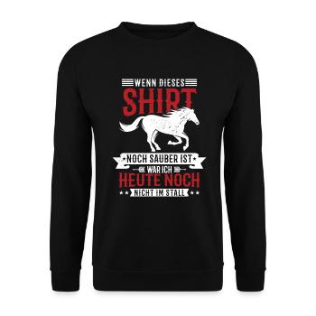 Lustiger Pferde Spruch Reiter Reitsport - Unisex Pullover - Schwarz - Vorne - Alina (178cm) & Michal (187cm)