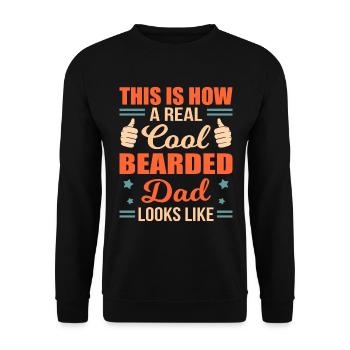 Bearded Dad Father Beard Beard Bearer Father's Day Gift - Unisex Sweatshirt - black - Front - Alina (178cm) & Michal (187cm)