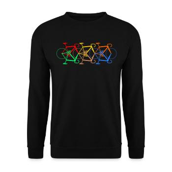 6 vélos et 6 vélos colorés - Sweat-shirt Unisexe - noir - Devant - Alina (178cm) & Michal (187cm)
