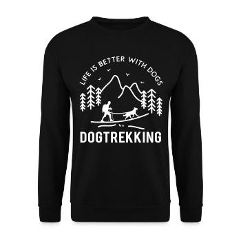 Dogtrekking randonnée avec chien canicross cadeau - Sweat-shirt Unisexe - noir - Devant - Alina (178cm) & Michal (187cm)