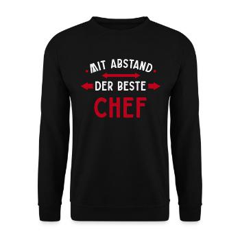 Beste Chef mit Abstand - Unisex Pullover - Schwarz - Vorne - Alina (178cm) & Michal (187cm)