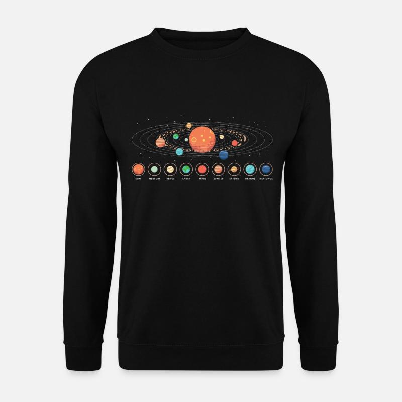 Sonnensystem Erde Mars Saturn Uranus Neptun - Unisex Pullover - Schwarz