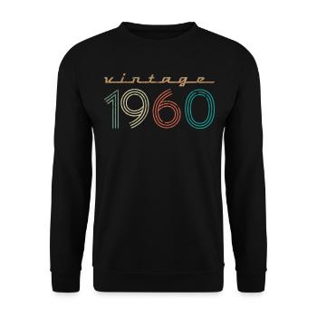 60e anniversaire femme 60 vintage août 1960 - Sweat-shirt Unisexe - noir - Devant - Alina (178cm) & Michal (187cm)