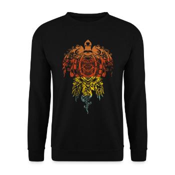Tatouage maori Samoan Haka symbole aztèque - Sweat-shirt Unisexe - noir - Devant - Alina (178cm) & Michal (187cm)