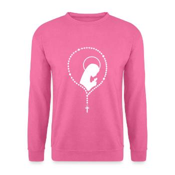 Katholisches Kirchen Motiv mit Nonne & Rosenkranz - Unisex Pullover - Pink - Vorne