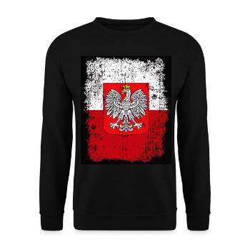 Pologne Polska Pologne armoiries du drapeau J'aime Polska - Sweat-shirt Unisexe - noir - Devant - Alina (178cm) & Michal (187cm)
