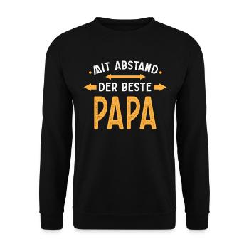 Beste Papa Mit Abstand - Unisex Pullover - Schwarz - Vorne - Alina (178cm) & Michal (187cm)