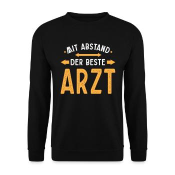 Mit Abstand Der Beste Arzt - Unisex Pullover - Schwarz - Vorne - Alina (178cm) & Michal (187cm)