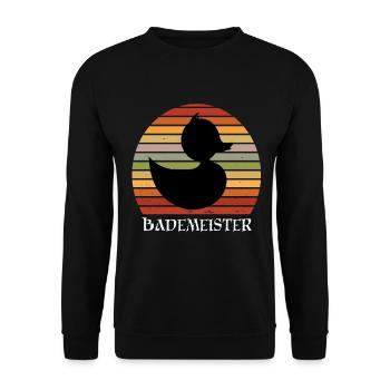 Lifeguard Rubber Duck Quiche Duck Gift - Unisex Sweatshirt - black - Front - Alina (178cm) & Michal (187cm)