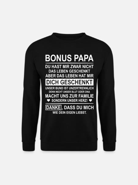 Bonus Papa Stiefvater Stiefkind Danke Geschenk - Unisex Pullover - Schwarz