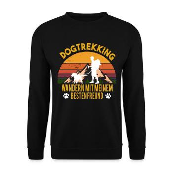 Dog trekking hiking with dog Canicross gift - Unisex Sweatshirt - black - Front - Alina (178cm) & Michal (187cm)