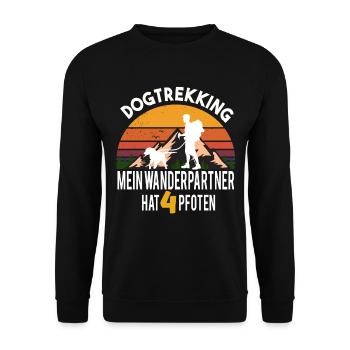 Dogtrekking randonnée avec chien canicross cadeau - Sweat-shirt Unisexe - noir - Devant - Alina (178cm) & Michal (187cm)