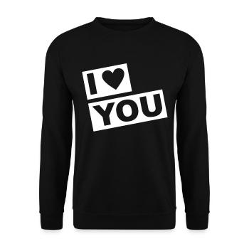 I Love You - Unisex Pullover - Schwarz - Vorne - Alina (178cm) & Michal (187cm)