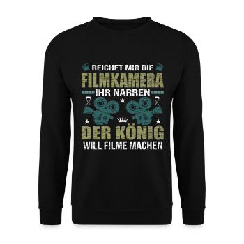 Filmdrehen Film Crew Filmemacher - Unisex Pullover - Schwarz - Vorne - Alina (178cm) & Michal (187cm)