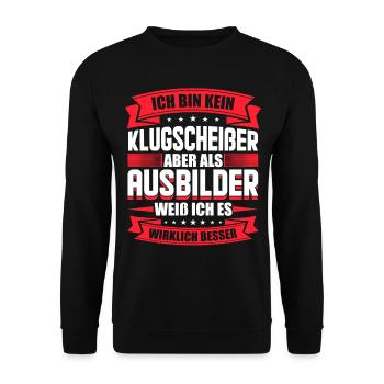 Ausbilder witzige Geschenkidee - Unisex Pullover - Schwarz - Vorne - Alina (178cm) & Michal (187cm)