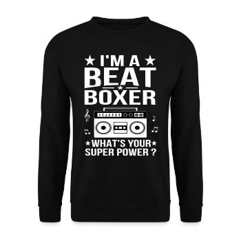 Beatbox - Unisex Sweatshirt - black - Front - Alina (178cm) & Michal (187cm)