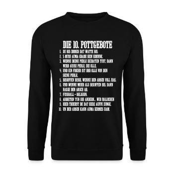10 Pottgebote Ruhrpott Ruhrgebiet Lustig Gebote - Unisex Pullover - Schwarz - Vorne - Alina (178cm) & Michal (187cm)