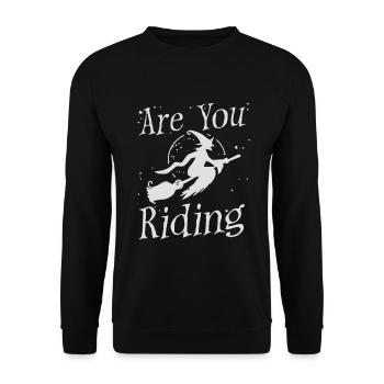 Witch witch broom halloween halloween costume - Unisex Sweatshirt - black - Front - Alina (178cm) & Michal (187cm)