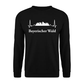 Bayerischer Wald Herzschlag Wandern Urlaub - Unisex Pullover - Schwarz - Vorne - Alina (178cm) & Michal (187cm)
