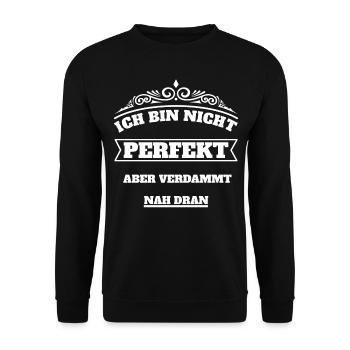 Ich bin nicht Perfekt - Unisex Pullover - Schwarz - Vorne - Alina (178cm) & Michal (187cm)